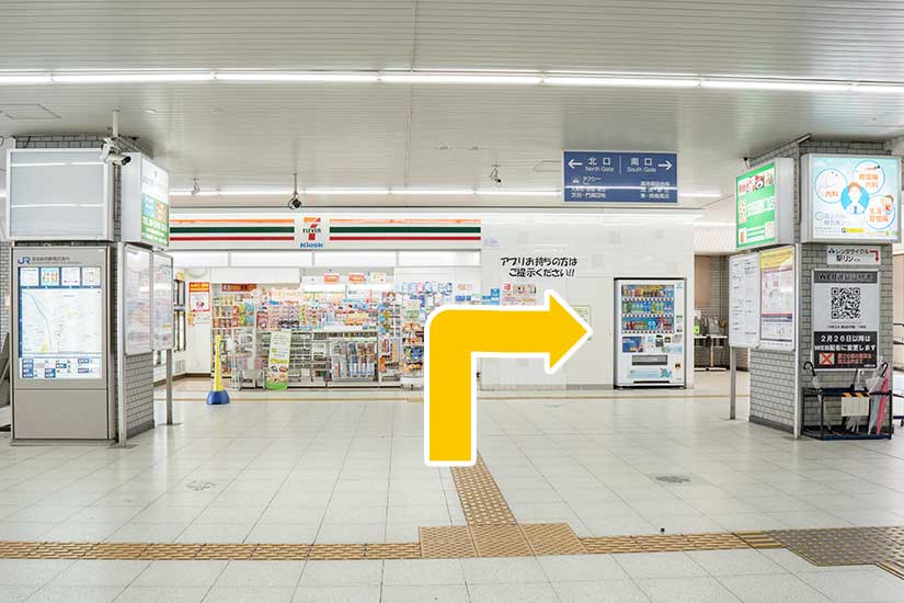 鴻池新田駅 改札を出て右に行きます